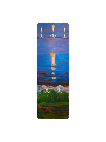 WALLART Garderobe - Edvard Munch - Sommernacht am Meeresstrand in Blau
