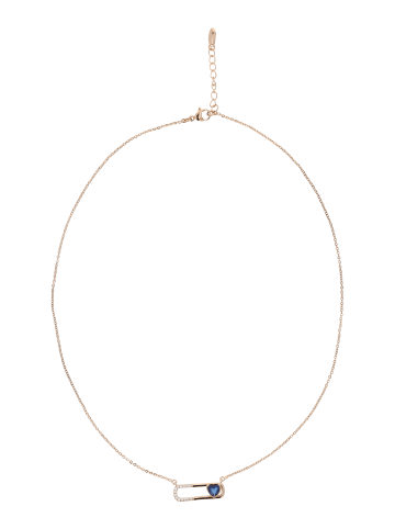 faina Women Necklace in Rose Gold Navy