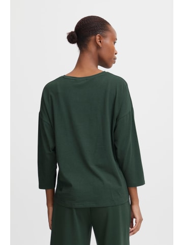 b.young T-Shirt lockere Passform 3/4-Ärmel gestricktes Design in Grün