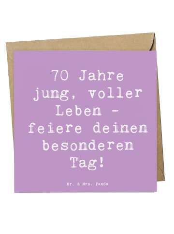 Mr. & Mrs. Panda doppelkarte Spruch 70. Geburtstag Feier mit Spruch in Lavendeltraum