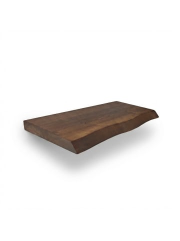 relaxdays Wandregal "Baumkante" in Dunkelbraun - (B)60 x (H)3 x (T)22 cm
