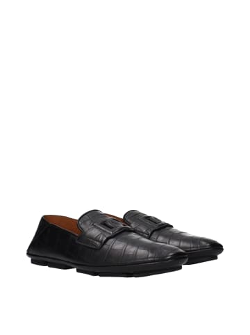 Schwarz Leder Slip-On Loafer