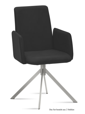 58 aufm Kessel ARMLEHNSTUHL (2er-Set) Dorina 52x92x60 Edelstahl/Anthrazit