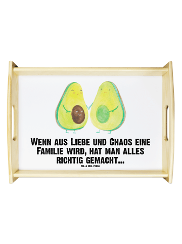 Mr. & Mrs. Panda Tablett Avocado Pärchen mit Spruch in Weiß