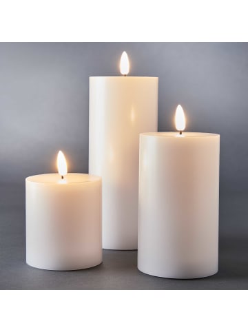 Butlers LED-Kerzen 3-tlg. mit Fernbedienung NORDIC LIGHT in Weiß