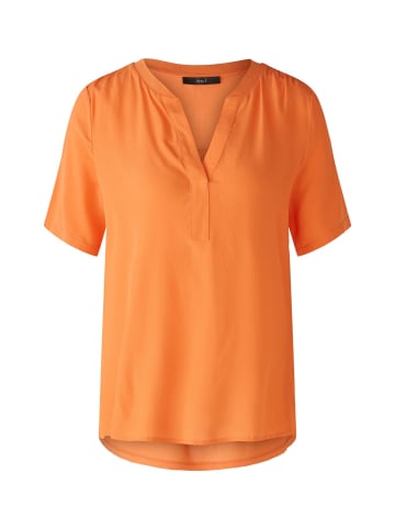 Oui Blusenshirt Viskosepatch in vermillion orange