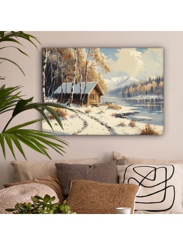 MuchoWow Leinwand Bilder Berghütte