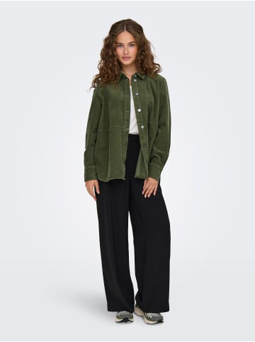 JACQUELINE de YONG Hemdbluse Locker geschnitten Langarm Hemdkragen in Olive