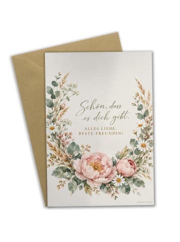 Mr. & Mrs. Panda Geburtstagskarte Blumen edel Design mit Spruch in Weiß