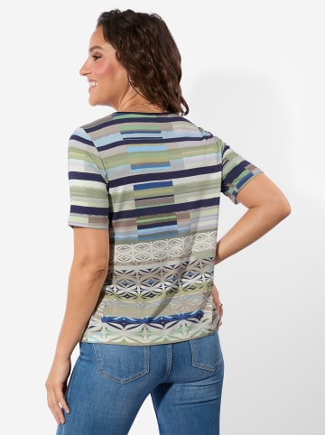 WITT WEIDEN Kurzarmshirt in khaki-sesam-bedruckt