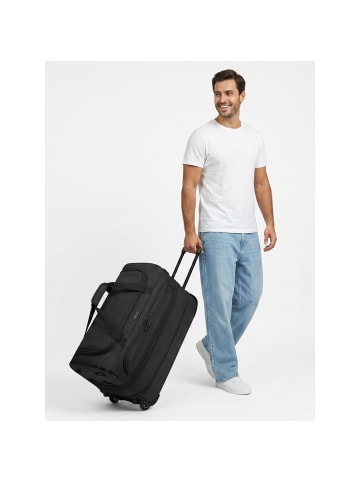 Redolz Duffle Essentials 2-Rollen Reisetasche 55 cm M mit Dehnfalte in black