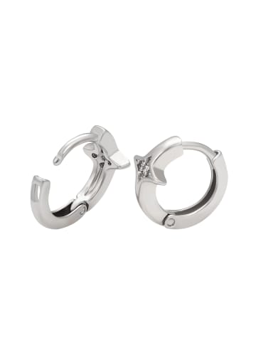faina Women Huggie Earrings in Silver White