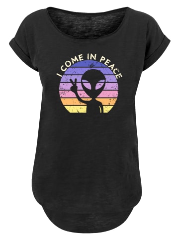 F4NT4STIC Long Cut T-Shirt Alien Peace Sunset in schwarz