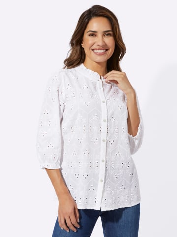 Sieh an! Baumwollbluse in weiß