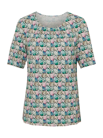 GOLDNER Kurzgröße: Multicolor-Shirt mit Halbarm, Rundhalsausschnitt in bunt