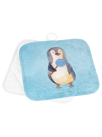 Mr. & Mrs. Panda 2er Set Topflappen  Pinguin Lolli ohne Spruch in Eisblau