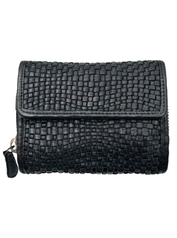 Florence Geldbörse Leder schwarz Damen ca. 12cm ca. 10cm