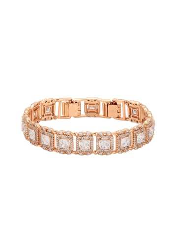faina Women Crystal-Studded Bracelet in Rose Gold White