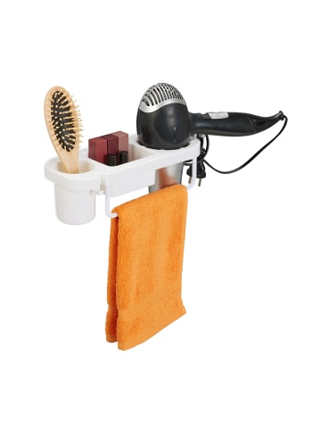 relaxdays Föhn-Halterung in Weiß