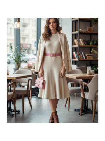 FRONHOFER Damengürtel goldene Strassschnalle in Taupe