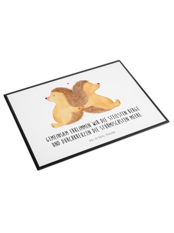 Mr. & Mrs. Panda schreibtischmatte Igel händchenhaltend mit Spruch in Weiß