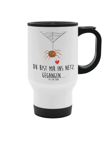 Mr. & Mrs. Panda Thermotrinkbecher Spinne Agathe Liebe mit Spruch in Weiß