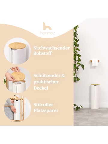 HENNEZ Toilettenpapier-Halter Maria weiß rund Weiß