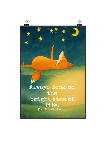Mr. & Mrs. Panda Bild Fuchs Sterne Design mit Spruch in Weiß