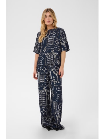 SAINT TROPEZ Kurzarm-Bluse StephanieSZ Gerade Passform in NightSky Paisley Mosaic