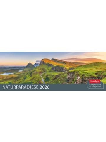 Harenberg Kalender - Naturparadiese Premium-Tischplaner 2026 - Wochenkalender mit 53 Foto