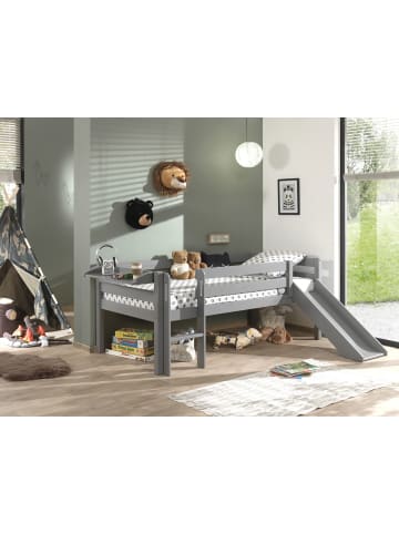 58 aufm Kessel KOJENBETT mit Rutsche Karolina 208x83x175 aus Massivholz in Grau