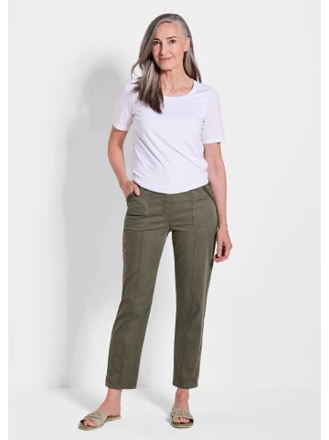 GOLDNER Kurzgröße:  Grüne, konische Hose SARA, sportiv in khaki