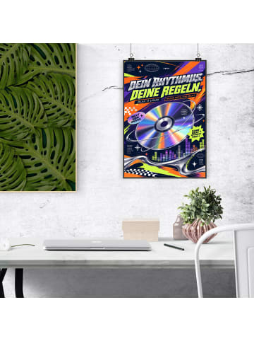 Print Rhythmus dynamisch Design mit Spruch in Weiß
