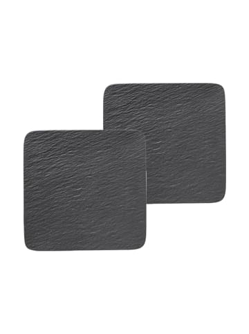 Villeroy & Boch 2er Set Servierplatten Manufacture Rock schwarz in schwarz