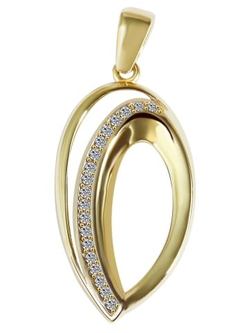 Adeliás Damen Anhänger aus 333 Gold mit Zirkonia in gold