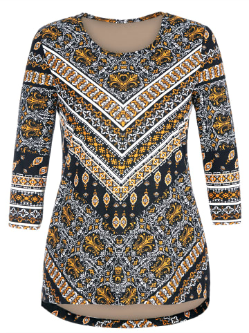 Sieh an! Shirt in schwarz-gelb-gemustert