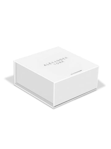Alexander York Ohrringe Charm-KATZE schwarz in 925 Sterling Silber, 2-tlg. in silber