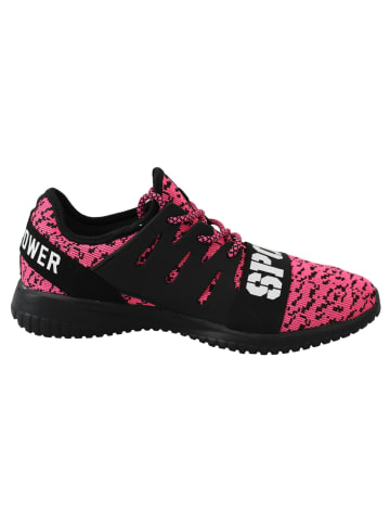 Plein Sport Schwarz Pink Blush Polyester Runner Joice Sneaker Schuhe