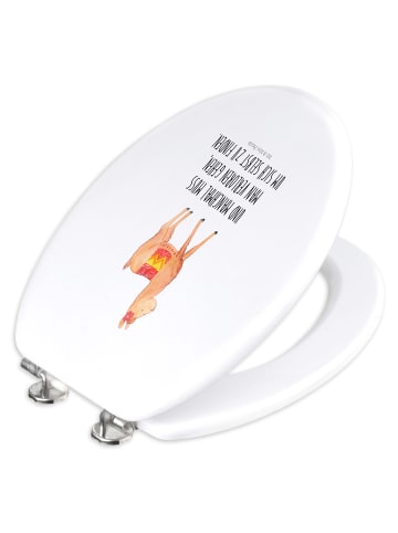 Mr. & Mrs. Panda WC Brille Alpaka Stolz mit Spruch in Weiß