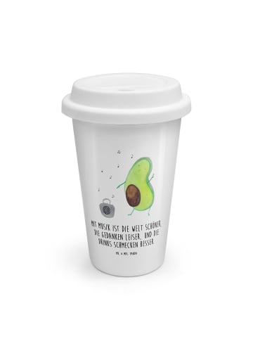 Mr. & Mrs. Panda Kaffeebecher To Go Avocado Tanzen mit Spruch in Weiß