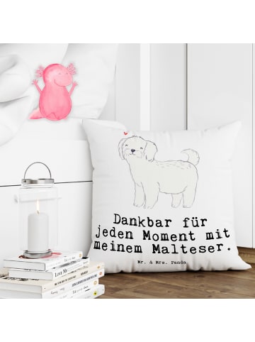 Mr. & Mrs. Panda Sofakissen Malteser Moment mit Spruch in Weiß