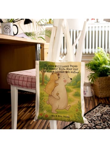 Mr. & Mrs. Panda Tote Bag Papa Bär Design mit Spruch in Weiß