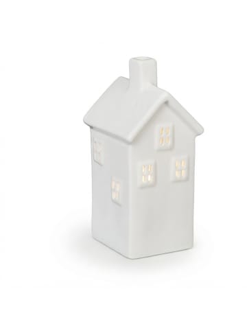 relaxdays Teelichthaus in Weiß - (B)6,5 x (H)14x (T)7 cm