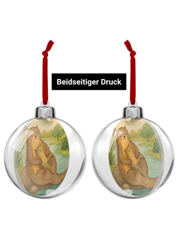Mr. & Mrs. Panda Christbaumkugel Otter Kind Design ohne Spruch in Weiß
