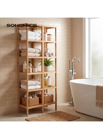 SONGMICS Badregal Bambou in Naturfarben - (B)33 x (H)79.5 x (T)33 cm