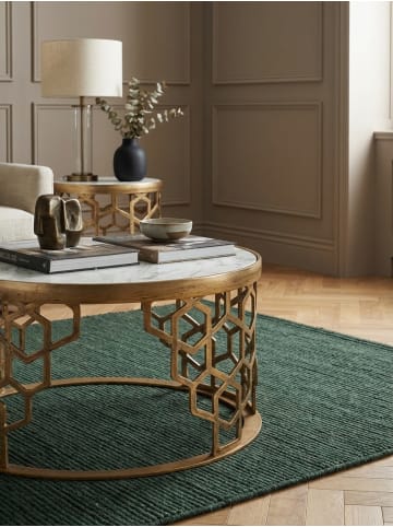 KADIMA DESIGN Couchtisch Echter Marmor 60x60x36 cm Sofatisch Metall Gold,