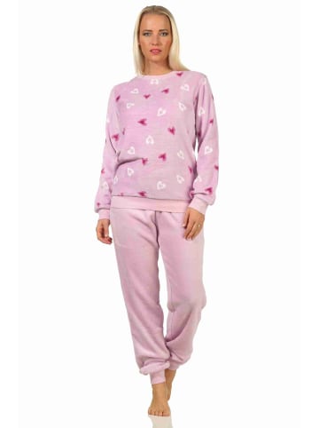 NORMANN Schlafanzug Bündchen Coralfleece - 58372 in flieder