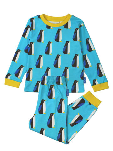 Toby Tiger Schlafanzug mit Pinguin Print in blau