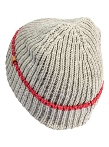 Camel Active Strick-Beanie mit Kontraststreifen in Grau