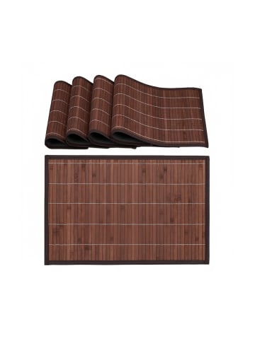 relaxdays 4 x Tischset in Braun/ Schwarz - (B)45 x (T)30 cm